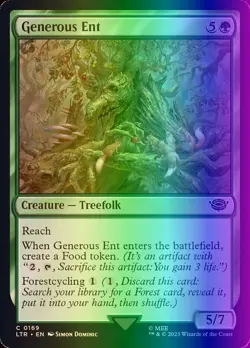 MTG Generous Ent (169/915) The Lord of the Rings Tales of Middle-earth LP FOIL - Image 1