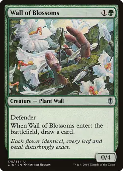 MTG Magic the Gathering Wall of Blossoms (175/392) Commander 2016 LP - Image 1