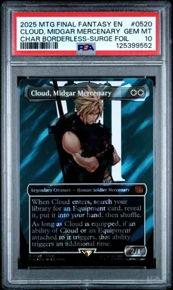 2025 MTG FINAL FANTASY #0520 CLOUD, MIDGAR MERCENARY PSA 10 - Image 1