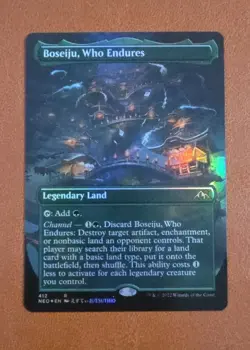 NM Borderless Foil Boseiju, Who Endures NEO #412 Kamigawa Neon Dynasty - Image 1