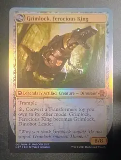 Grimlock, Dinobot Leader Media Promos (MEDIA) H17 001 EN MTG Magic FOIL - Image 2
