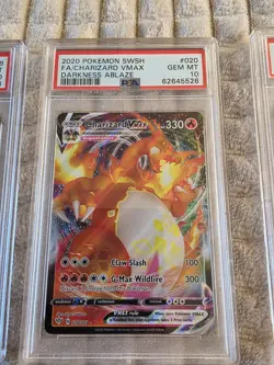 Pokemon SWSH Charizard VMAX Darkness Ablaze Card PSA 10 020/189 - Image 1