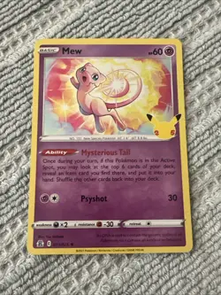 Pokemon TCG Mew 011/025 Celebrations Holo Rare - Image 1