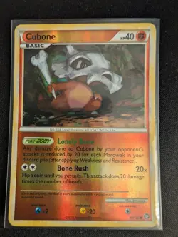 Pokemon TCG Cubone 60/102 Reverse-Holo HG SS Triumphant Set 2010 NM/LP - Image 1