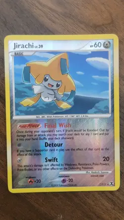 Pokemon TCG Jirachi Holo Rare Reverse Holo Rising Rivals 7/111 - Image 1