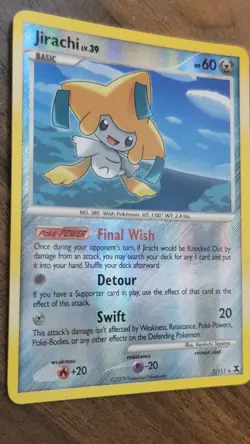 Pokemon TCG Jirachi Holo Rare Reverse Holo Rising Rivals 7/111 - Image 2