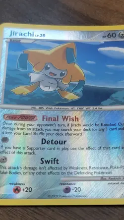Pokemon TCG Jirachi Holo Rare Reverse Holo Rising Rivals 7/111 - Image 3