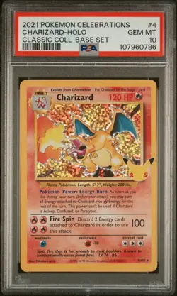 2021 POKEMON CELEBRATIONS CLASSIC COLLECTION #4 CHARIZARD-HOLO PSA 10 - Image 1