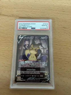 Mimikyu V Pokemon 2022 SWSH Brilliant Stars Full Art Trainer Gallery TG16 PSA 10 - Image 2