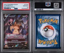 2022 POKEMON SWORD & SHIELD BRILLIANT STARS #TG16 FULL ART/MIMIKYU V PSA 10 - Image 3