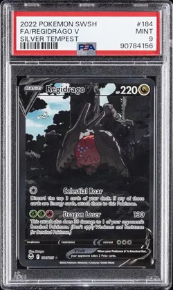 2022 POKEMON SWORD & SHIELD SILVER TEMPEST #184 FULL ART/REGIDRAGO V PSA 9 - Image 1