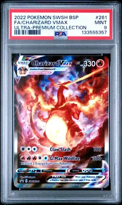 2022 POKEMON SWSH BLACK STAR PROMO #261 FULL ART/CHARIZARD VMAX PSA 9 - Image 1
