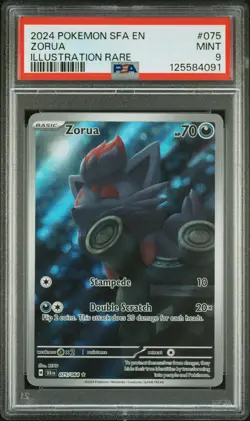 2024 POKEMON SFA EN-SHROUDED FABLE ILLUSTRATION RARE #075 ZORUA PSA 9 - Image 1