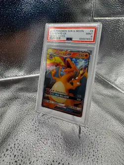 Charizard Gx Pokemon Sun & Moon Hidden Fates 9 NM PSA 9 - Image 1