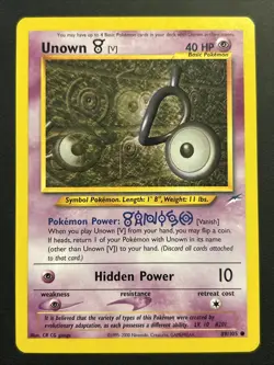 Pokemon TCG Unown [V] Neo Destiny 89/105 Regular Unlimited Common - NM/LP - Image 1