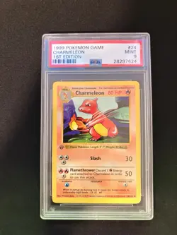 1999 Pokemon Charmeleon 24/102 Base Set 1st Edition Shadowless PSA 9 - Image 1