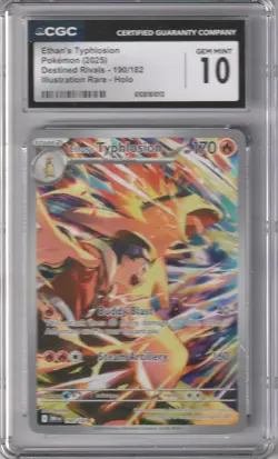 2025 POKEMON DESTINED RIVALS Ethan's Typhlosion HOLO 190/182 CGC 10 GEM MINT - Image 1