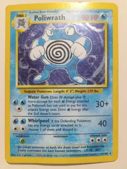 1999-2000 Poliwrath Unlimited Holo Super Rare Pokemon TCG Base Set 13/102 - Image 3