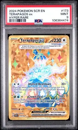 TERAPAGOS EX PSA 9 2025 POKEMON PRE EN-PRISMATIC EVOLUTIONS HYPER RARE #180 - Image 1
