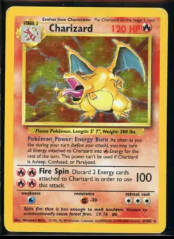 Pokemon Base Set Charizard - 4th Print - 1999-2000 - UK print HP - Image 1