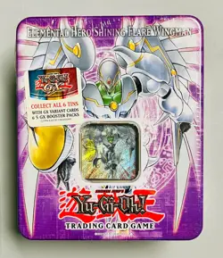 2006 Yugioh Elemental Hero Shining Flare Wingman Collectible tin sealed read rip - Image 1