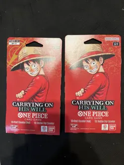2x ENGLISH One Piece CCG: Carrying On His Will - Sleeved Booster Pack - OP-13 - Image 1