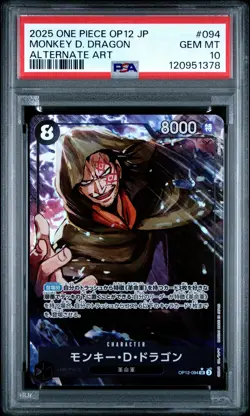 Monkey D. Dragon #094 One Piece Japanese OP-12 Alternate Art PSA 10 - Image 1