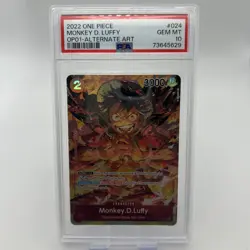 ONE PIECE OP01 MONKEY D. LUFFY ALT ART 024 PSA 10 - ENGLISH - ROMANCE DAWN - Image 1