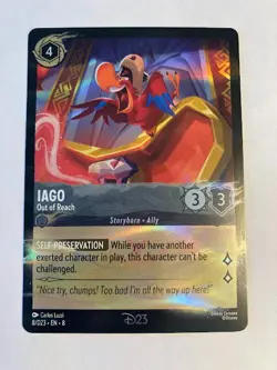 2025 Disney Lorcana D23 Promo IAGO 8/D23 EN-8 Gold Member Exclusive Foil Card - Image 1
