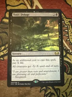 Mtg Magic Black Deck Toxic Deluge Misprint Missing Ink Text Card - Image 1