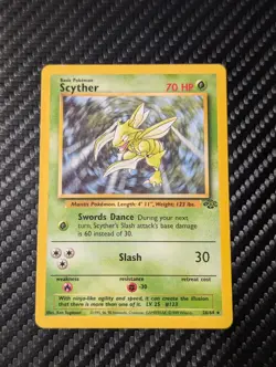 Pokemon Scyther TCG Jungle Card 26/64 Unlimited Rare Non-holo - Image 1