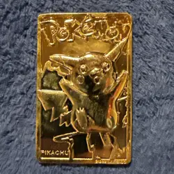 Pokemon #25 Pikachu 23k Gold Plated Trading Card 1999 Burger King - Image 1