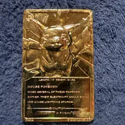 Pokemon #25 Pikachu 23k Gold Plated Trading Card 1999 Burger King - Image 2
