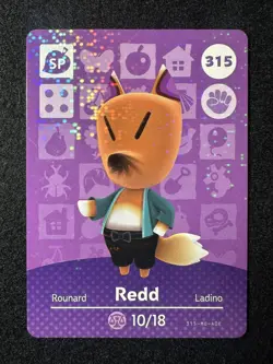 Redd #315 Animal Crossing Amiibo Card Series 4 Foil Authentic +Tracking# - Image 1
