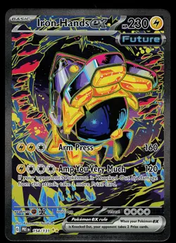 Pokemon Card - Iron Hands ex Prismatic Evolutions 154/131 Holo - Image 1