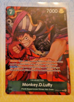 One Piece Card Game English Carte Holo Monkey.D.Luffy Alt Art OP02-041 ALT Mint - Image 1