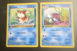 Jungle 1st Edition Lot: Seaking 44/64 + Goldeen 53/64 Vintage Pokemon TCG Cards - Image 1