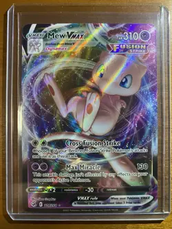Pokemon Card Mew VMAX 114 Fusion Strike Sword & Shield Mewtwo Pikachu Umbreon - Image 1