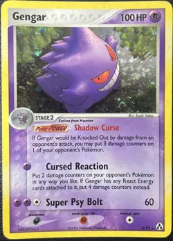 Gengar 5/92 Legend Maker SWIRL Holo Rare Pokemon Card LP - Image 1