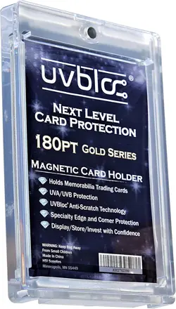 One Touch Card Holder 180pt Magnetic Baseball Jersey Patch Protectors Clear - Image 1