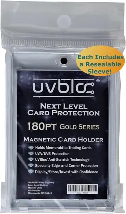 One Touch Card Holder 180pt Magnetic Baseball Jersey Patch Protectors Clear - Image 3
