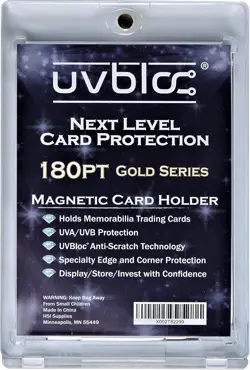 One Touch Card Holder 180pt Magnetic Baseball Jersey Patch Protectors Clear - Image 5