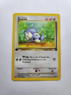 Dratini 53/82 - 1st Edition Team Rocket Set Rare Vintage Pokemon Card - NM - Image 1