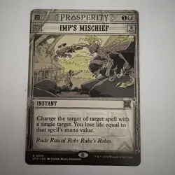 MTG Outlaws of Thunder Junction Breaking News Imp's Mischief (Rare) - Image 1