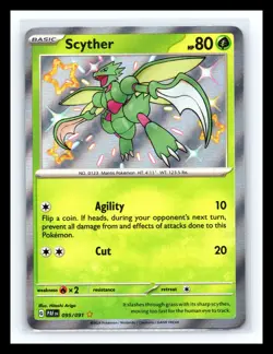 💥 Scyther # 095/091 Paldean Fates Baby Shiny Holo Rare - Pokemon 2024 - Image 1