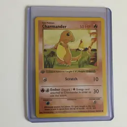 1st Edition Charmander 046/102 Base Set (Shadowless) 1999 WOTC Pokemon Card TCG - Image 1