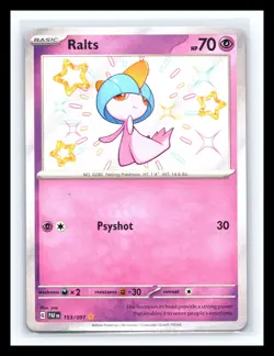 💥 Ralts # 153/091 Paldean Fates Baby Shiny Holo Rare - Pokemon 2024 - Image 1