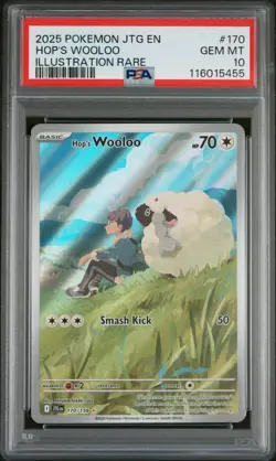 2025 POKEMON JTG EN-JOURNEY TOGETHER ILLUSTRATION RARE #170 HOP'S WOOLOO PSA 10 - Image 1
