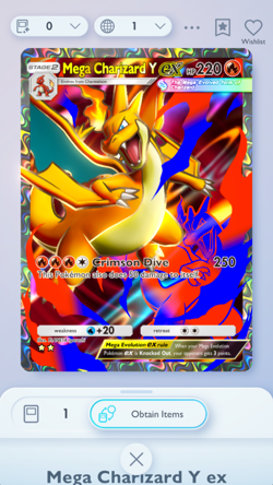 Pokemon TCG POCKET - Mega Charizard Y ex Full Art 2⭐, Crimson Blaze, English - Image 1