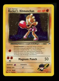 #3 Rocket's Hitmonchan 11/132 Gym Heroes 2000 Holo Rare WOTC Pokemon Card TCG - Image 1